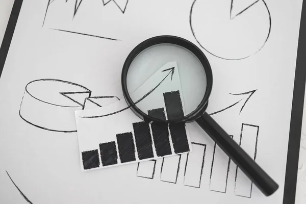 Business Analysis Statistics Concept Γραφείο Μικτά Γραφήματα Και Διαγράμματα Στο — Φωτογραφία Αρχείου