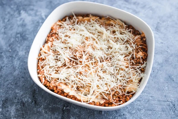 Healthy Plant Based Food Recipes Concept Vegan Lentil Ragu Lasagna — Stock Photo, Image