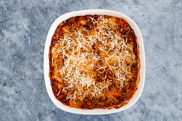 Sano Concetto Ricette Alimentari Base Vegetale Lasagne Vegane Ragù Lenticchie — Foto Stock