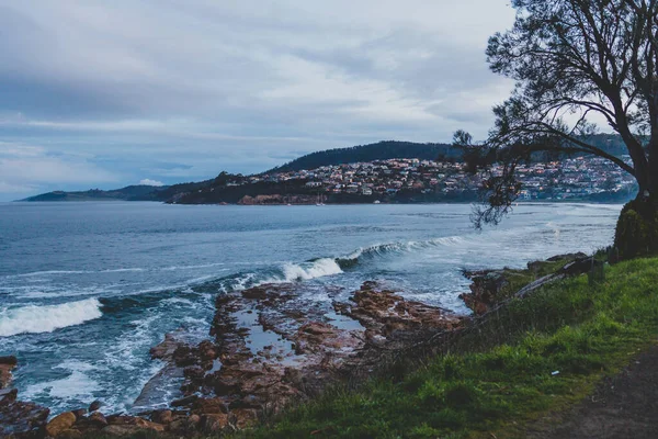 Hobart Australia Серпня 2020 Вид Популярного Пляжу Блекманської Затоки Південному — стокове фото