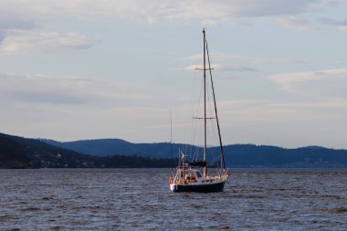 HOBART, TASMANIA - 1 Ağustos 2020: Güney Hobart 'taki Blackmans Körfezi Sahili 