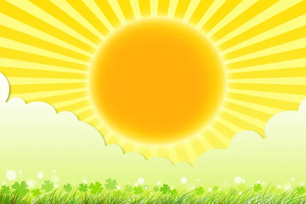绿叶自然夏至太阳背景 — 图库照片
