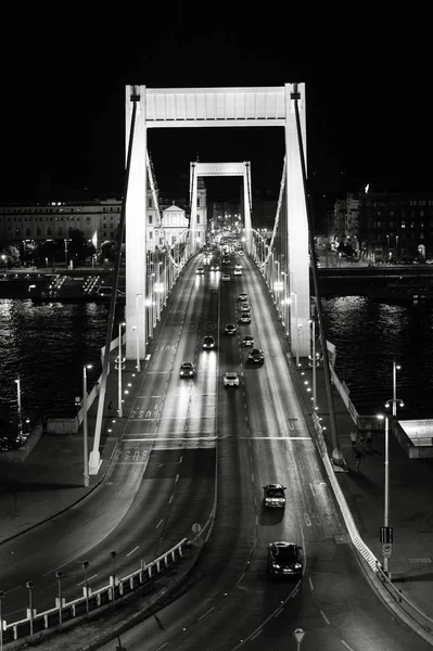 Puente Elisabeth Por Noche Budapest Hungría — Foto de Stock