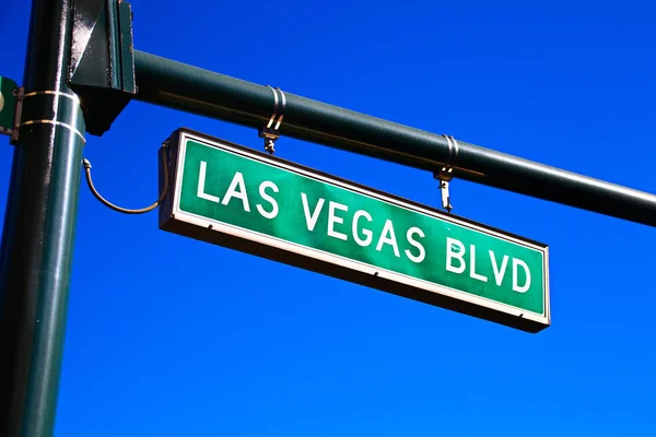라스베이거스의 표지판 Blvd Street Sign Las Vegas Boulevard Green Las — 스톡 사진