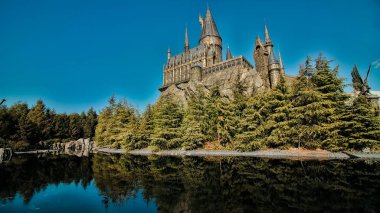 Osaka, Japonya - 22 Ocak 2019: Japonya Universal Stüdyoları 'nda Harry Potter' ın Büyücülük Dünyası. Universal Stüdyoları Japonya, Osaka 'da bir tema parkı..