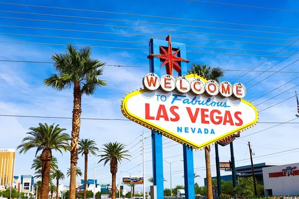 Welcome Fabulous Las Vegas Teken Heldere Zonnige Dag Las Vegas — Stockfoto