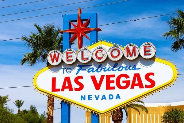 Witamy Fabulous Znak Las Vegas Jasny Słoneczny Dzień Las Vegas — Zdjęcie stockowe