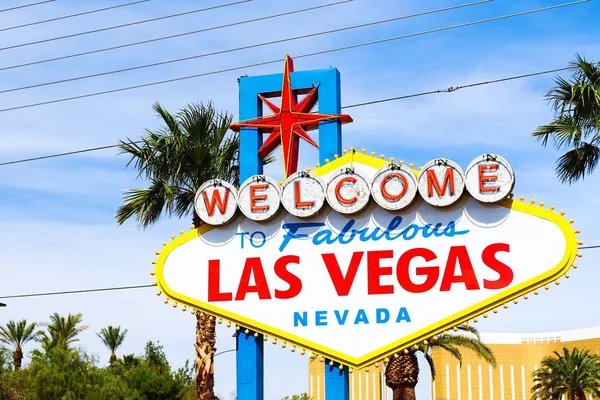 Welcome Fabulous Las Vegas Sign Bright Sunny Day Las Vegas — Stock Photo, Image