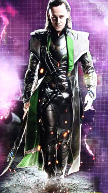 Las Vegas, Nv, Usa - 09 Ekim 2017: Tom Hiddleston, Las Vegas Yenilmezler İstasyonu kompleksinde Loki rolünde.