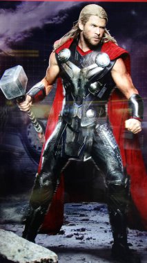 Las Vegas, Nv, Usa - 09 Ekim 2017: Chris Hemsworth, Las Vegas Yenilmezler İstasyonu kompleksinde Thor rolünde.