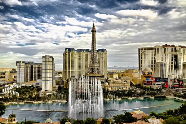 Las Vegas Usa Oct 2014 Vue Aérienne Bellagio Les Fontaines — Photo