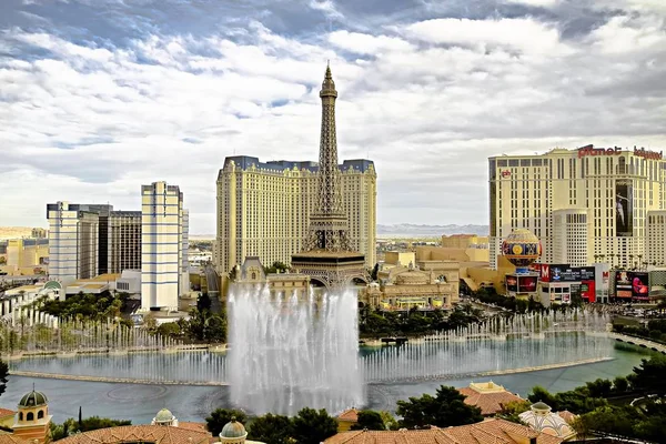 Las Vegas Usa Okt 2014 Uitzicht Vanuit Lucht Bellagio Fonteinen — Stockfoto