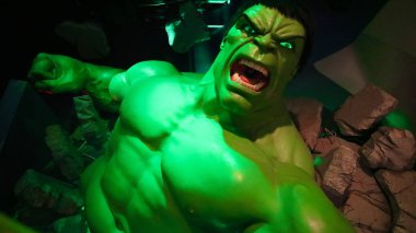 Las Vegas, Nv / Usa - 09 Ekim 2017: Madame Tussauds Müzesi 'ndeki İnanılmaz Hulk dev modeli..