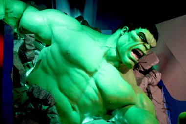 Las Vegas, Nv / Usa - 09 Ekim 2017: Madame Tussauds Müzesi 'ndeki İnanılmaz Hulk dev modeli..