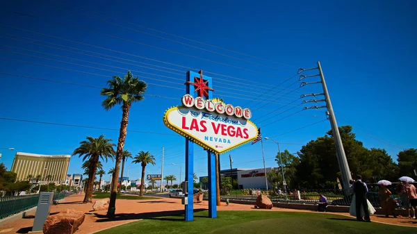 อนร ายลาสเวก ยอดเย ยมในว แดดสดใส อนร Never Sleep Nevada Sign — ภาพถ่ายสต็อก