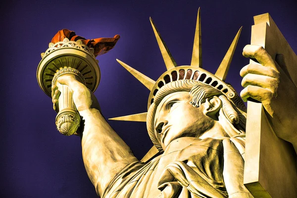 Die Statue Der Freiheit Eine Der Berühmtesten Ikonen Des Juli — Stockfoto