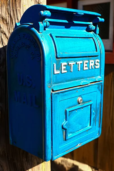 Traditional Old Blue mail letter boxTraditional Old Blue mail letter box