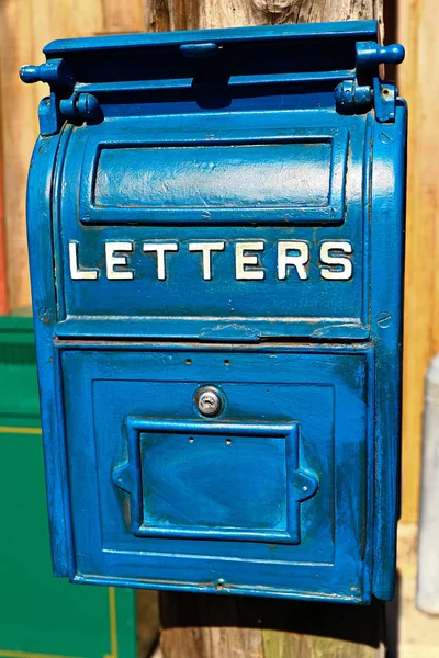 Traditional Old Blue mail letter boxTraditional Old Blue mail letter box