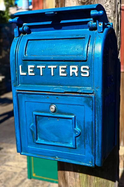 Traditional Old Blue mail letter boxTraditional Old Blue mail letter box