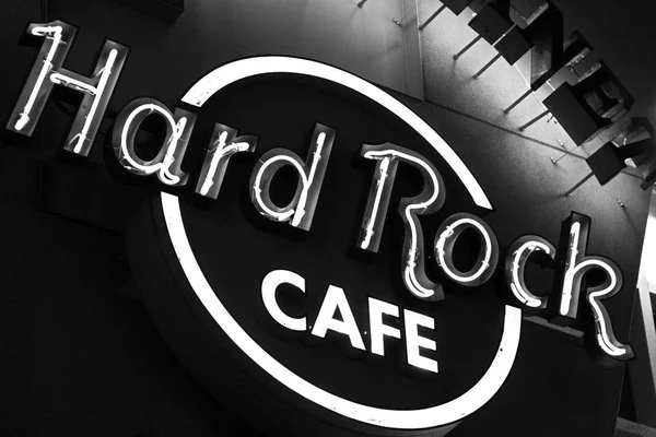 Осака Японія Січень 2019 Іконічний Знак Ресторану Hard Rock Cafe — стокове фото