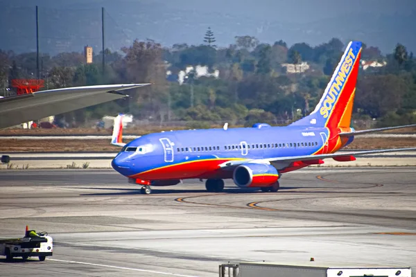 Los Ángeles Sep 2018 Avión Pasajeros Southwest Airlines Aterriza Aeropuerto —  Fotos de Stock