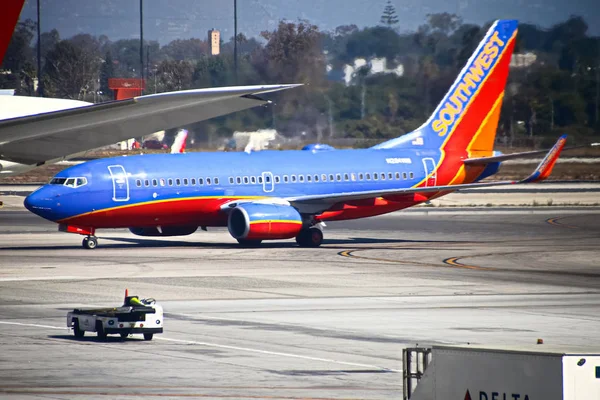 Los Angeles 2018 Ein Passagierjet Der Southwest Airlines Landet Auf — Stockfoto