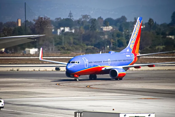 Los Angeles 2018 Ein Passagierjet Der Southwest Airlines Landet Auf — Stockfoto