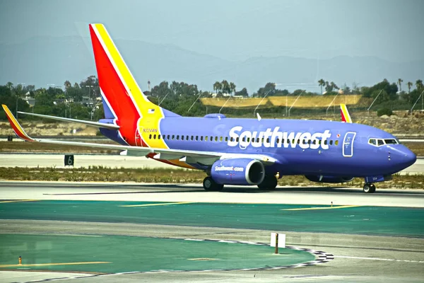 Los Angeles 2018 Ein Passagierjet Der Southwest Airlines Landet Auf — Stockfoto