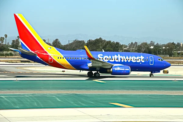 Los Angeles Září 2018 Letoun Společnosti Southwest Airlines Přistane Mezinárodním — Stock fotografie