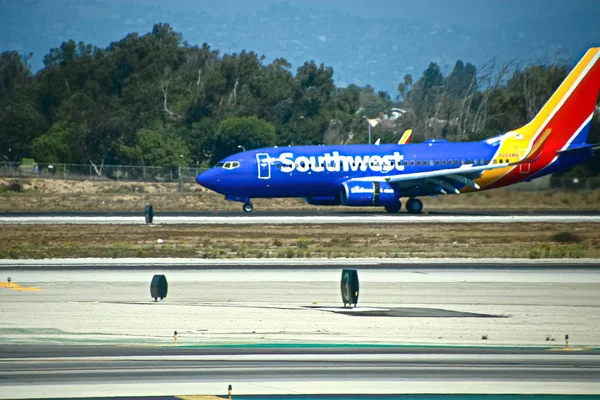 Los Ángeles Sep 2018 Avión Pasajeros Southwest Airlines Aterriza Aeropuerto — Foto de Stock