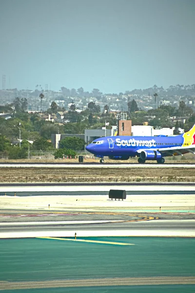 Los Ángeles Sep 2018 Avión Pasajeros Southwest Airlines Aterriza Aeropuerto — Foto de Stock