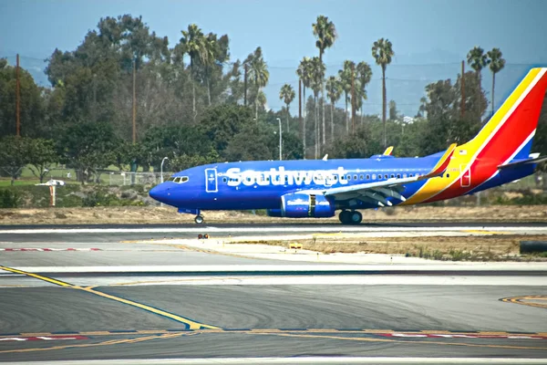 Los Angeles 2018 Ein Passagierjet Der Southwest Airlines Landet Auf — Stockfoto