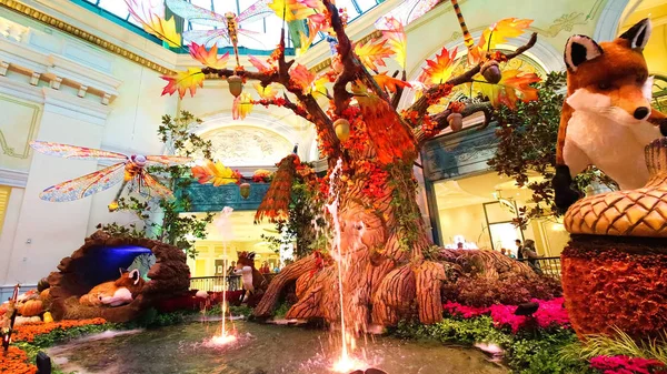 Las Vegas Amerika Serikat Musim Gugur Bellagio Hotel Conservatory Dan — Stok Foto