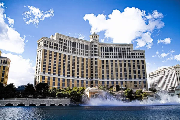 ลาสเวก Usa นยายน 2018 มมองของ Bellagio และ Caesars Palace โรงแรมและคาส — ภาพถ่ายสต็อก