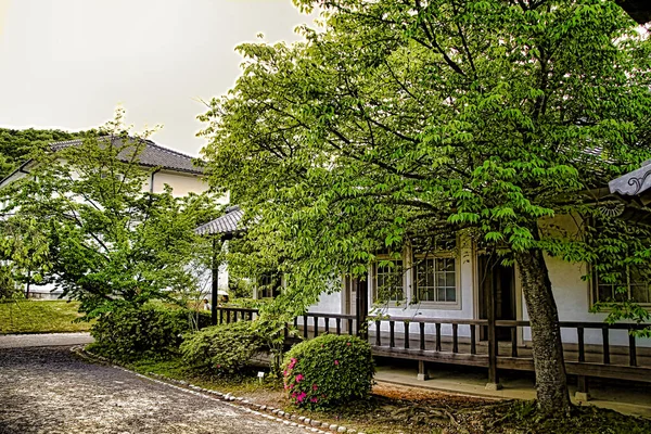 Japonský Styl Starý Dom Krajina Staré Japonské Architektury Zahrady Starý — Stock fotografie