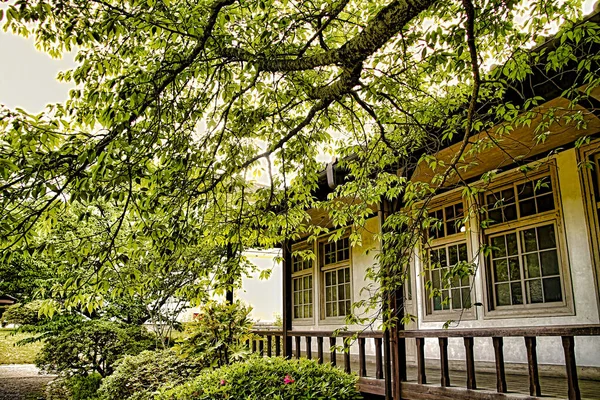 Japonský Styl Starý Dom Krajina Staré Japonské Architektury Zahrady Starý — Stock fotografie