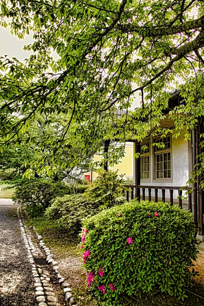 Japonský Styl Starý Dom Krajina Staré Japonské Architektury Zahrady Starý — Stock fotografie