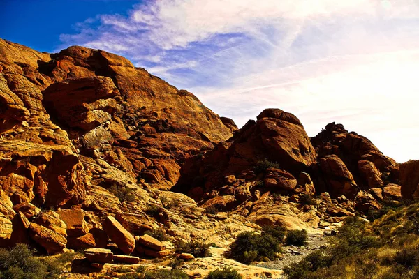 Red Rock Canyon State Park Területén Festői Sivatagi Sziklák Fenék — Stock Fotó