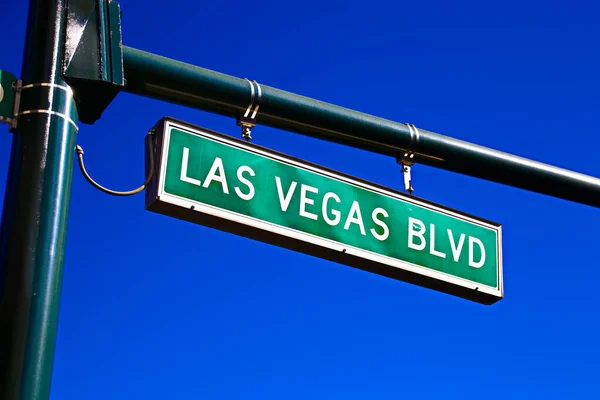 라스베가스 Blvd Street Sign Las Vegas Boulevard Green Las Vegas — 스톡 사진