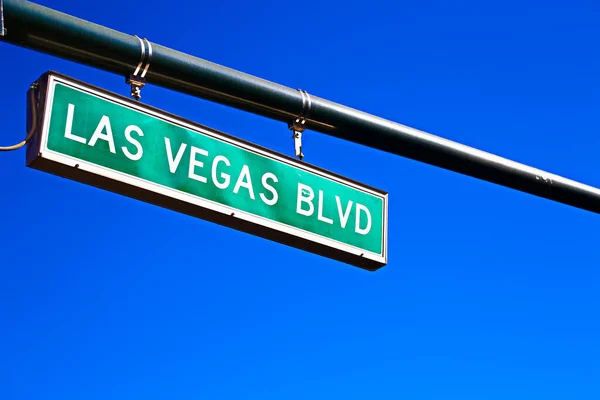 라스베가스 Blvd Street Sign Las Vegas Boulevard Green Las Vegas — 스톡 사진