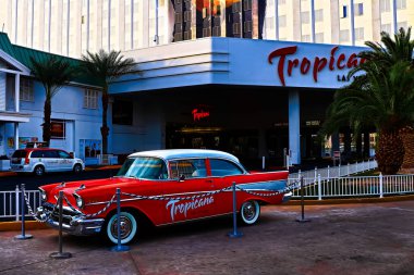 Las Vegas, NV / USA - Ekim 06 2016: Las Vegas 'taki Tropicana Otel ve Kumarhane ve Resorts manzarası. Tropicana 1957 'de açıldı ve Las Vegas Strip' teki en eski otellerden biridir..