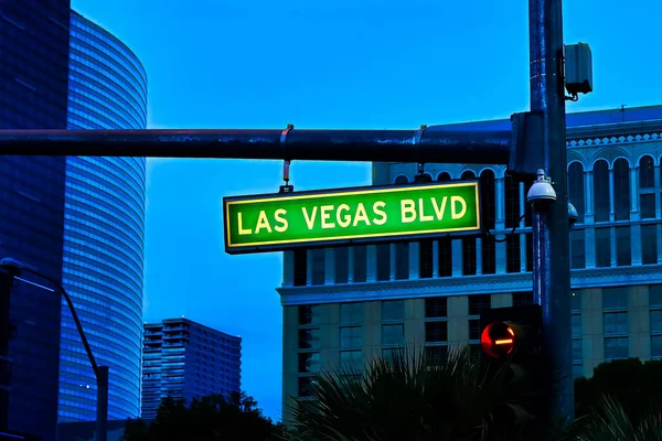 Señal Tráfico Las Vegas Blvd Señal Calle Las Vegas Boulevard — Foto de Stock