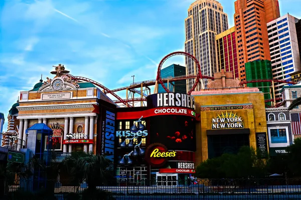 Las Vegas Usa Oct 2016 Colorful Signs Skyscrapers Rising New — Stock Photo, Image