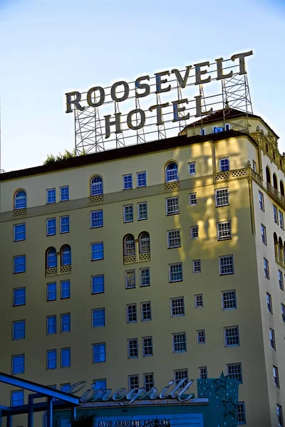Hollywood Eua Novembro 2018 Fachada Famoso Roosevelt Hotel Histórico Hollywood — Fotografia de Stock