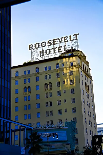 Hollywood Eua Novembro 2018 Fachada Famoso Roosevelt Hotel Histórico Hollywood — Fotografia de Stock