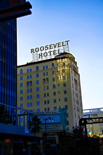 Hollywood Usa 2018 November Híres Történelmi Roosevelt Hotel Homlokzata Hollywoodban — Stock Fotó