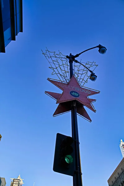 Zicht Sterrenvormig Neonbord Hollywood Boulevard Los Angeles — Stockfoto