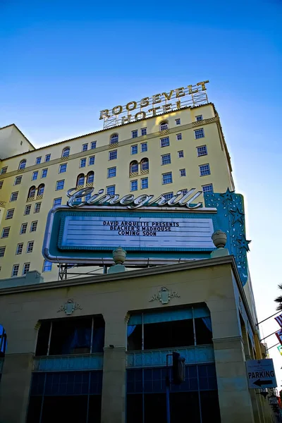 Hollywood Usa Listopada 2018 Fasada Słynnego Zabytkowego Hotelu Roosevelt Hollywood — Zdjęcie stockowe
