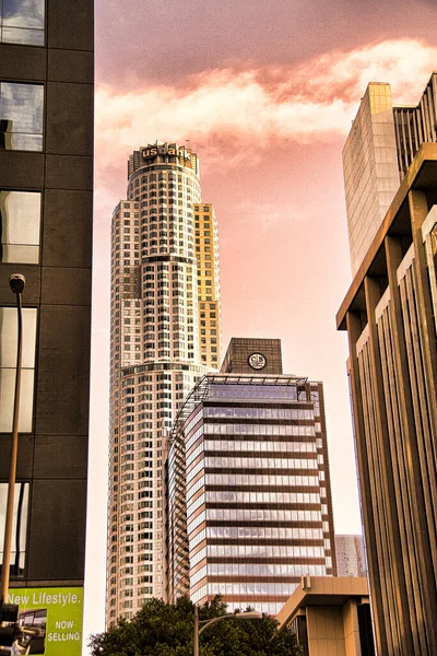 Los Angeles Usa Października 2018 Zdjęcie Hope Street Apartamentami Budynkami — Zdjęcie stockowe