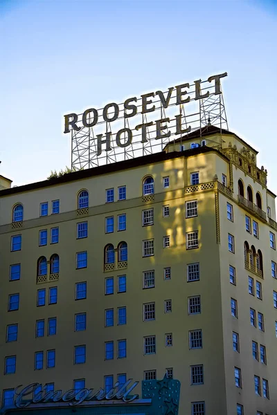 Hollywood Usa Nov 2018 Fachada Del Famoso Roosevelt Hotel Hollywood — Foto de Stock